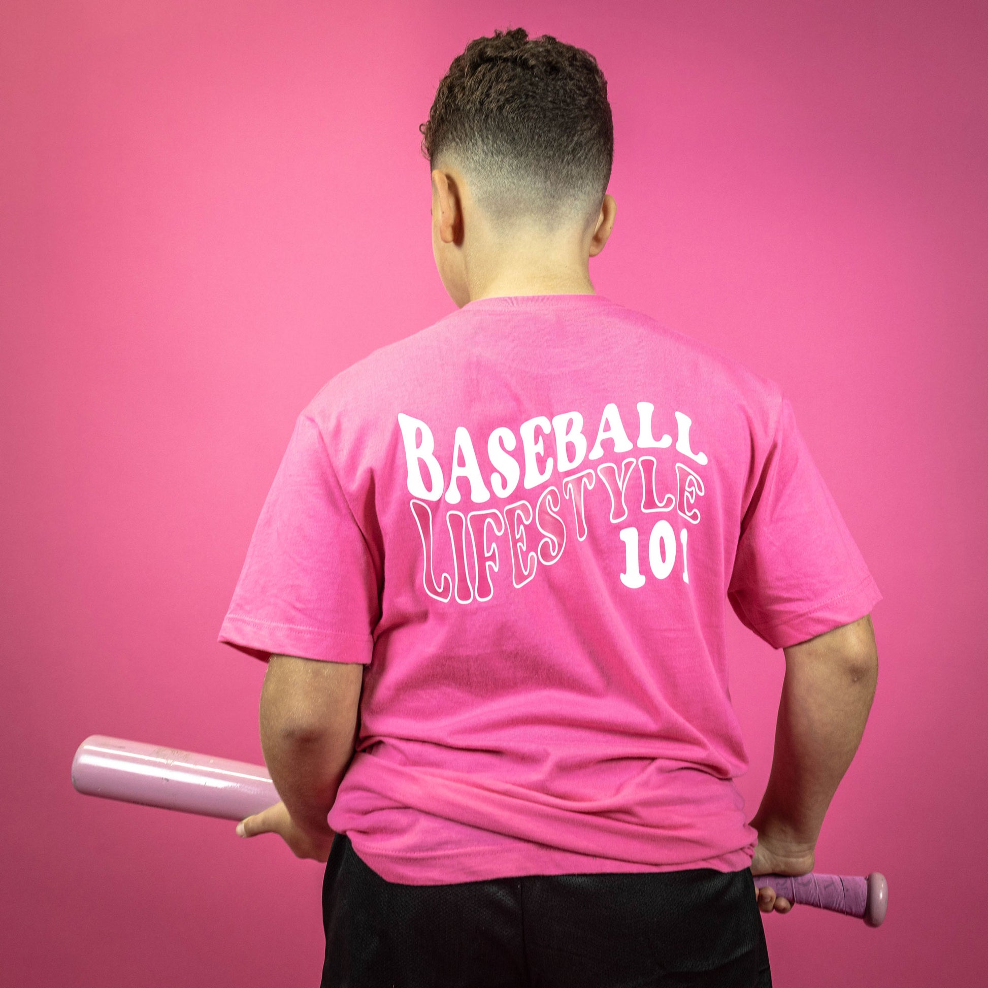 pink baseball tshirt, pink baseball apparel
