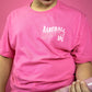pink tshirt, pink baseball tshirt