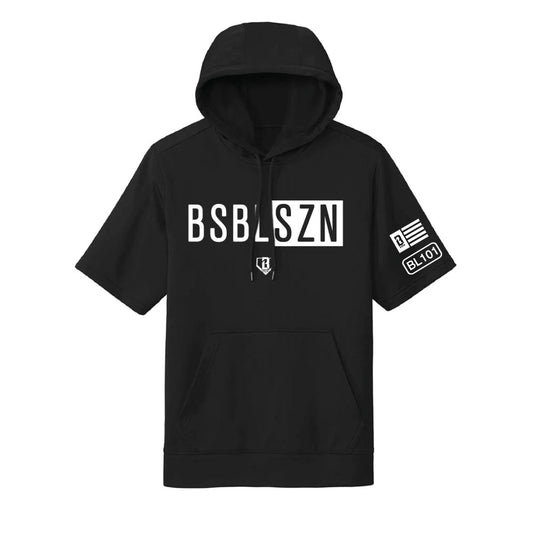BSBL-SZN Short Sleeve Hoodie V2 Black/White