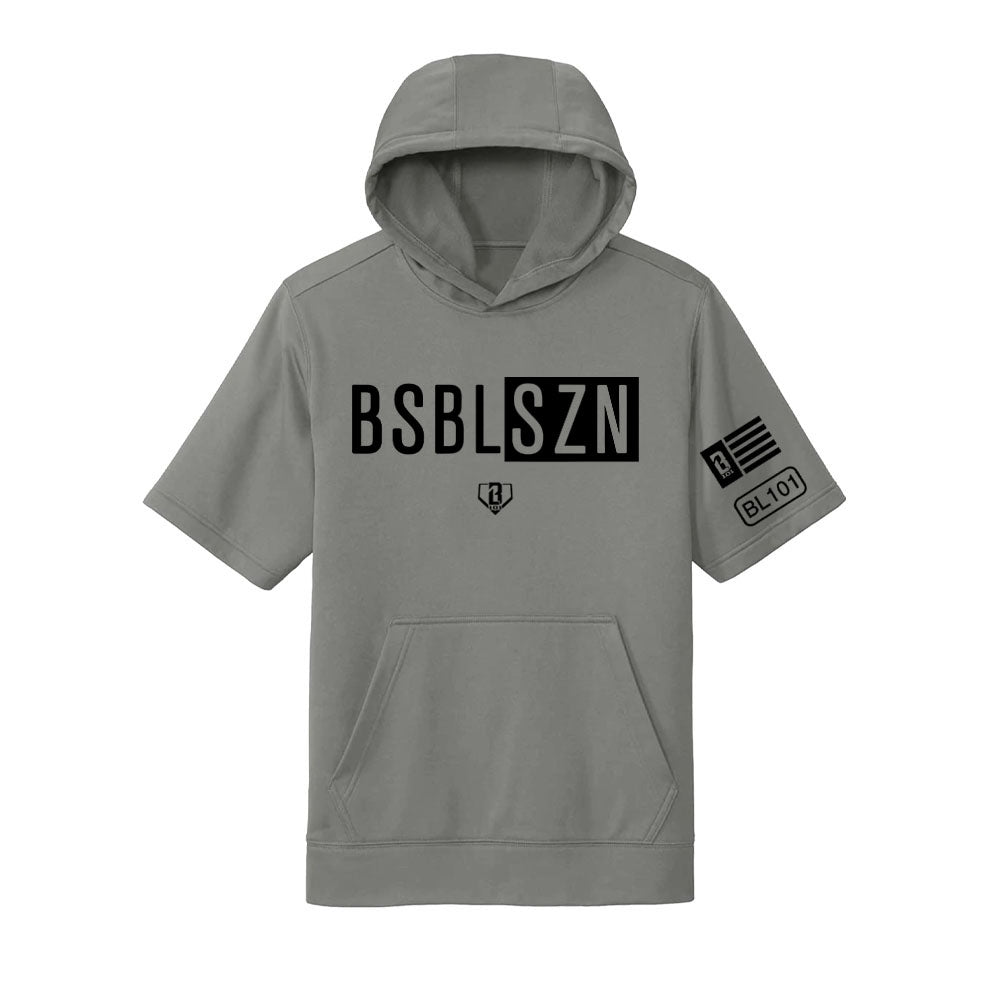 BSBL-SZN Youth Short Sleeve Hoodie V2 Smoke Gray