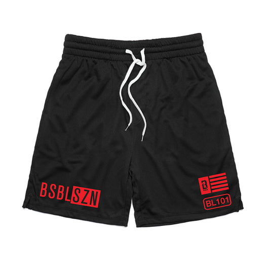 BSBL-SZN Youth Shorts Black/Red