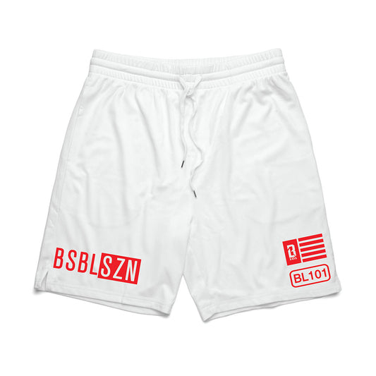 BSBL-SZN Youth Shorts White/Red