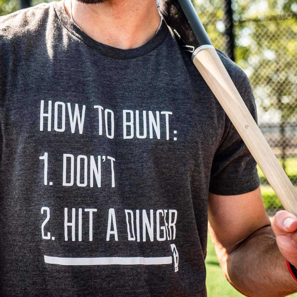 baseball tshirt, baseball tee, how to bunt tshirt