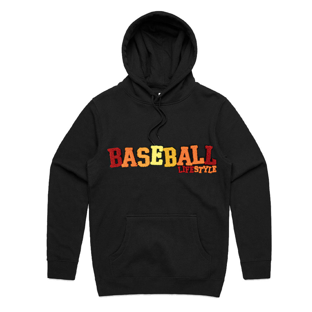 black baseball hoodie, black baseball sweatsuit, baseball shirt
